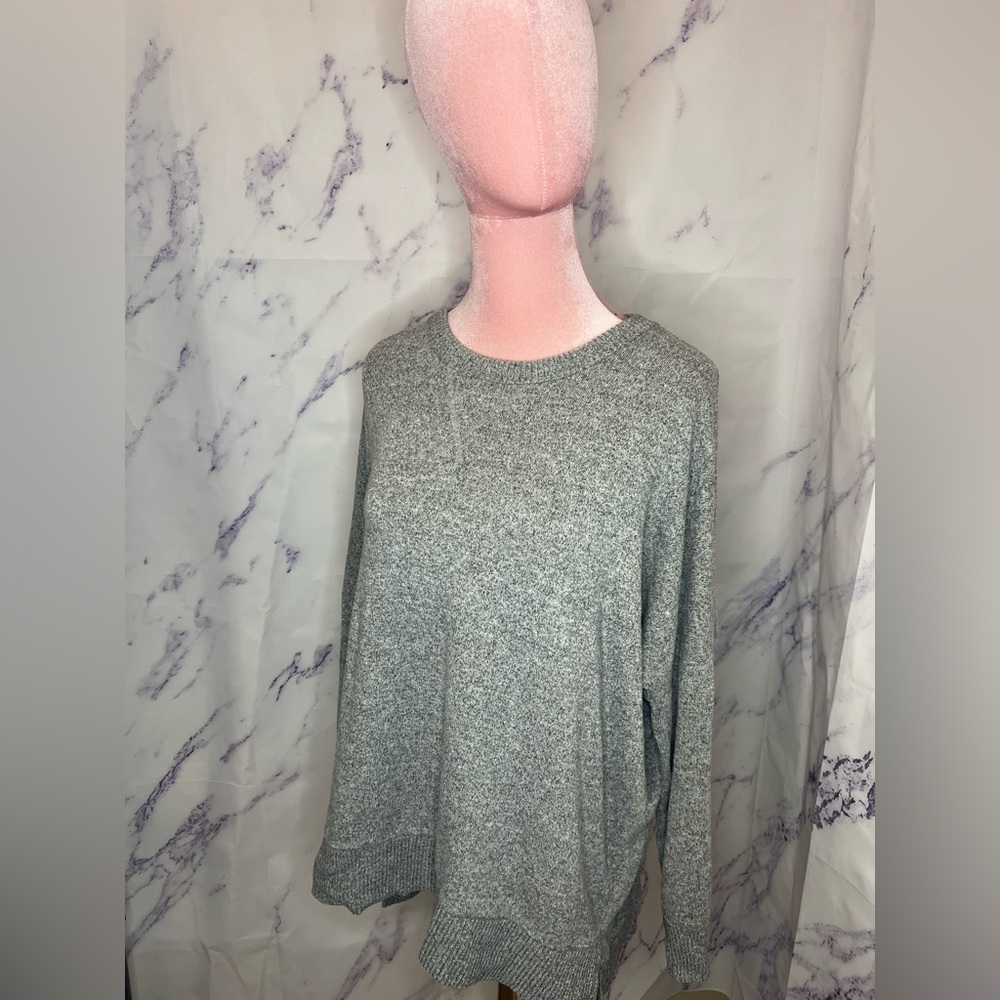 Aerie Heather Gray Knit Oversized Long Sleeve Top Sz S